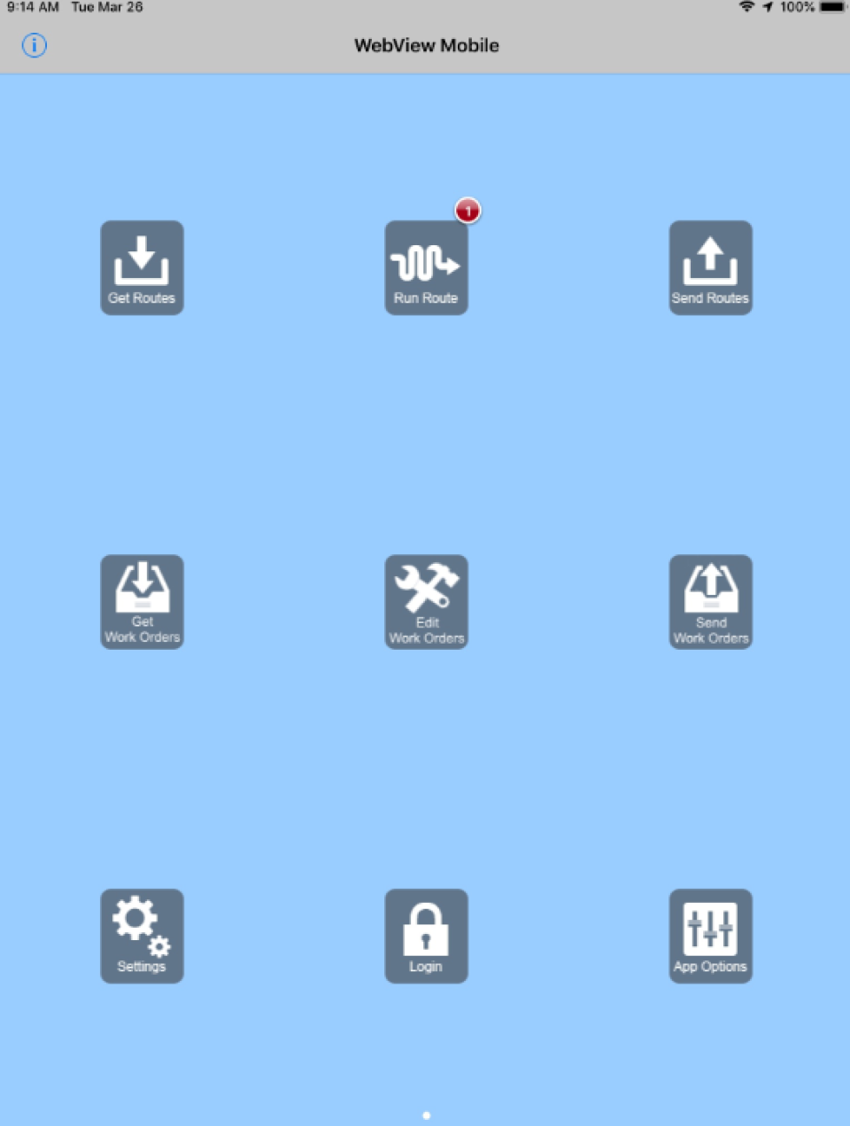 screenshot of WebView AMS
